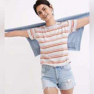 Madewell Whisper Cotton Rib-Crewneck Ringer Tee